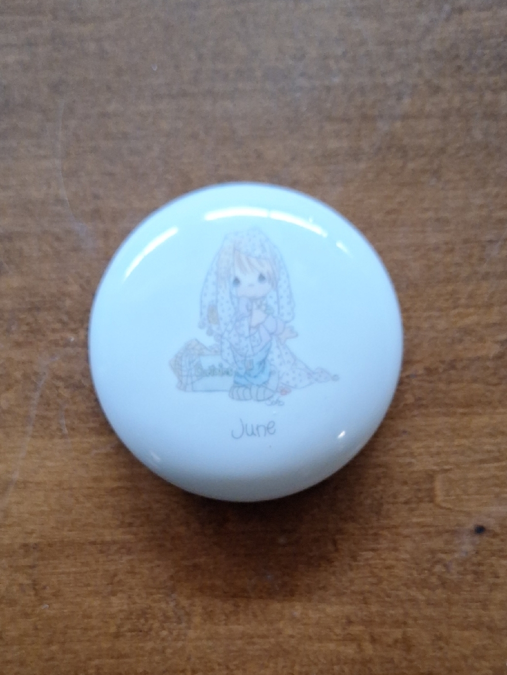 Enesco Vintage Alabaster Precious Moments Paperweight Month Of June Weddings